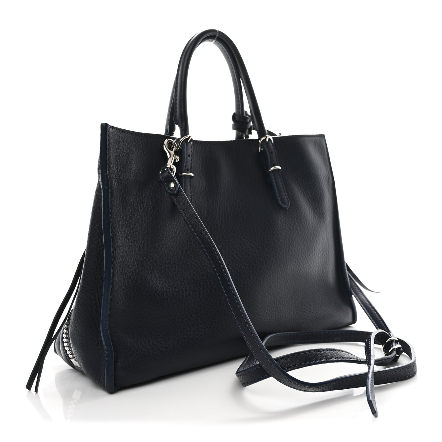 Veau Papier A6 Zip Around Tote Bleu Profond