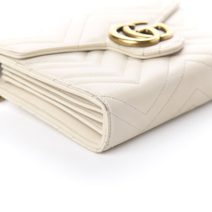 Gucci Calfskin Matelasse GG Marmont Chain Wallet Mystic White 6 of 7