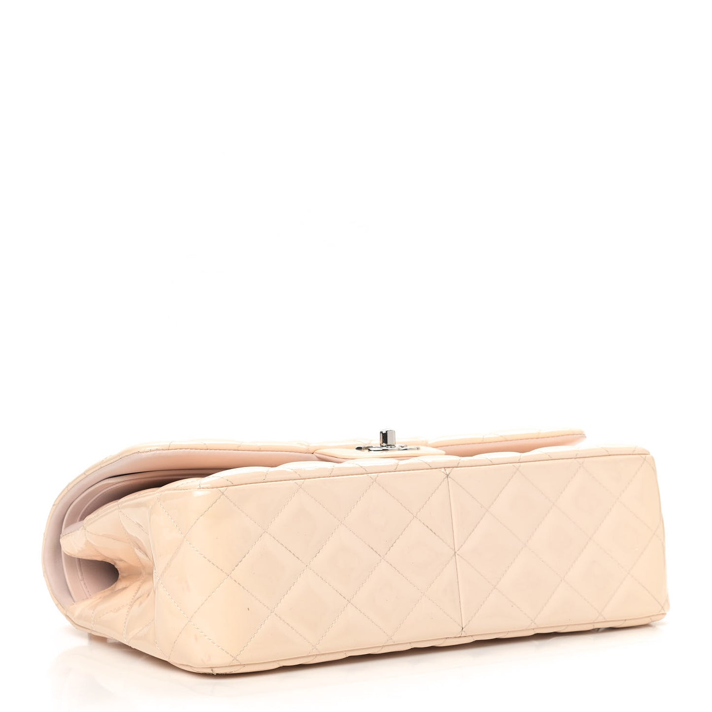 Patent Quilted Jumbo Double Flap Light Pink