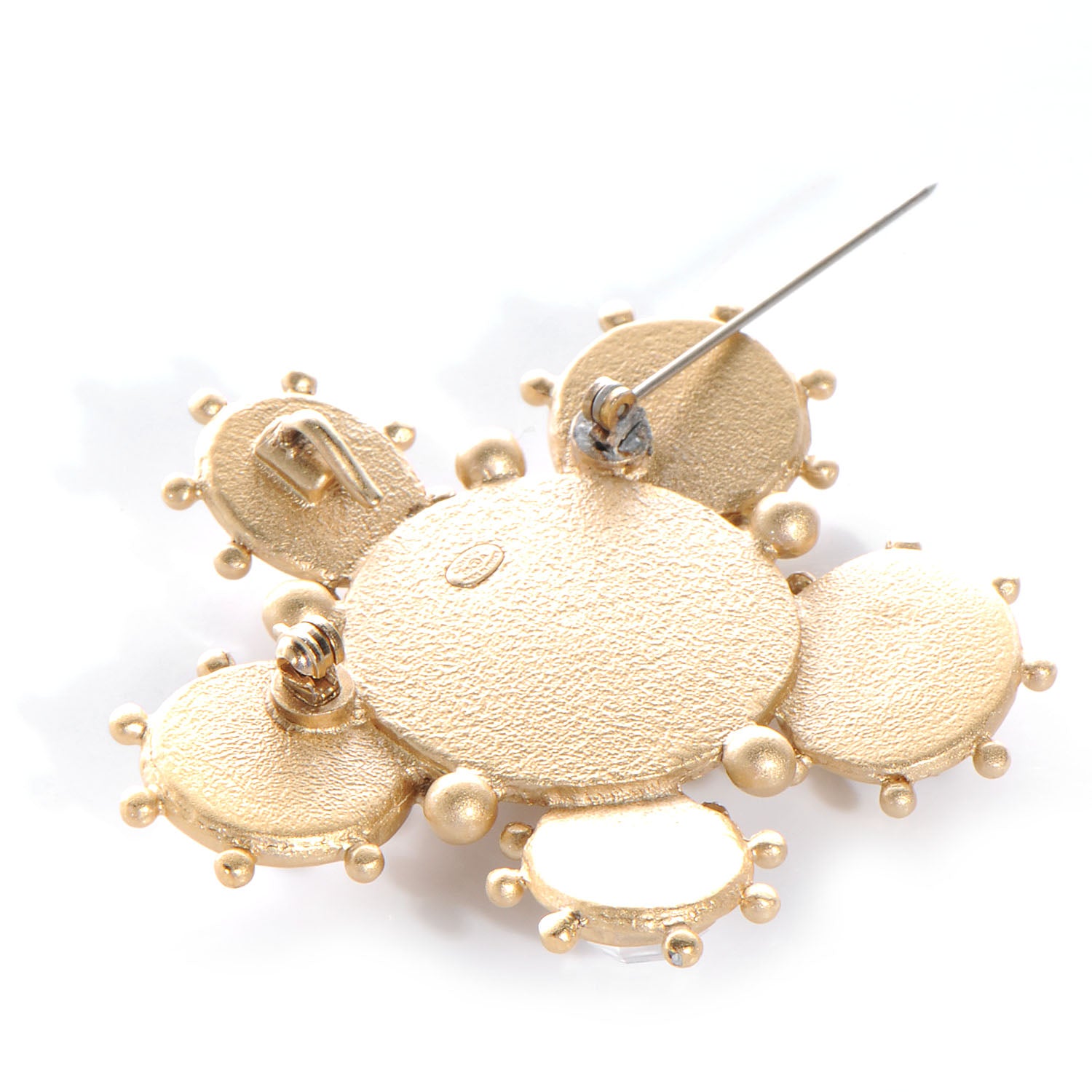 Chanel Gripoix Crystal Pearl Brooch Gold 4 of 4