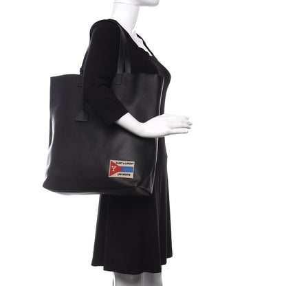 Saint Laurent Calfskin Universite Shopping Tote Black 2 of 12
