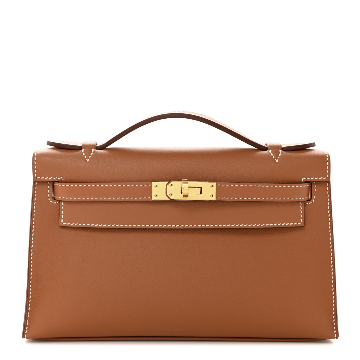 Hermes Swift Kelly Pochette Clutch Gold 1 of 10