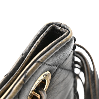 Chanel Calfskin Quilted Into The Fringe Hobo Black Gold 14 of 15