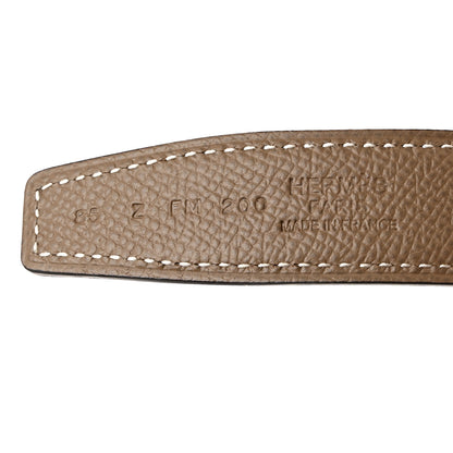 Hermes Swift Epsom 24mm Belt Strap 85 34 Black Etoupe 3 of 8