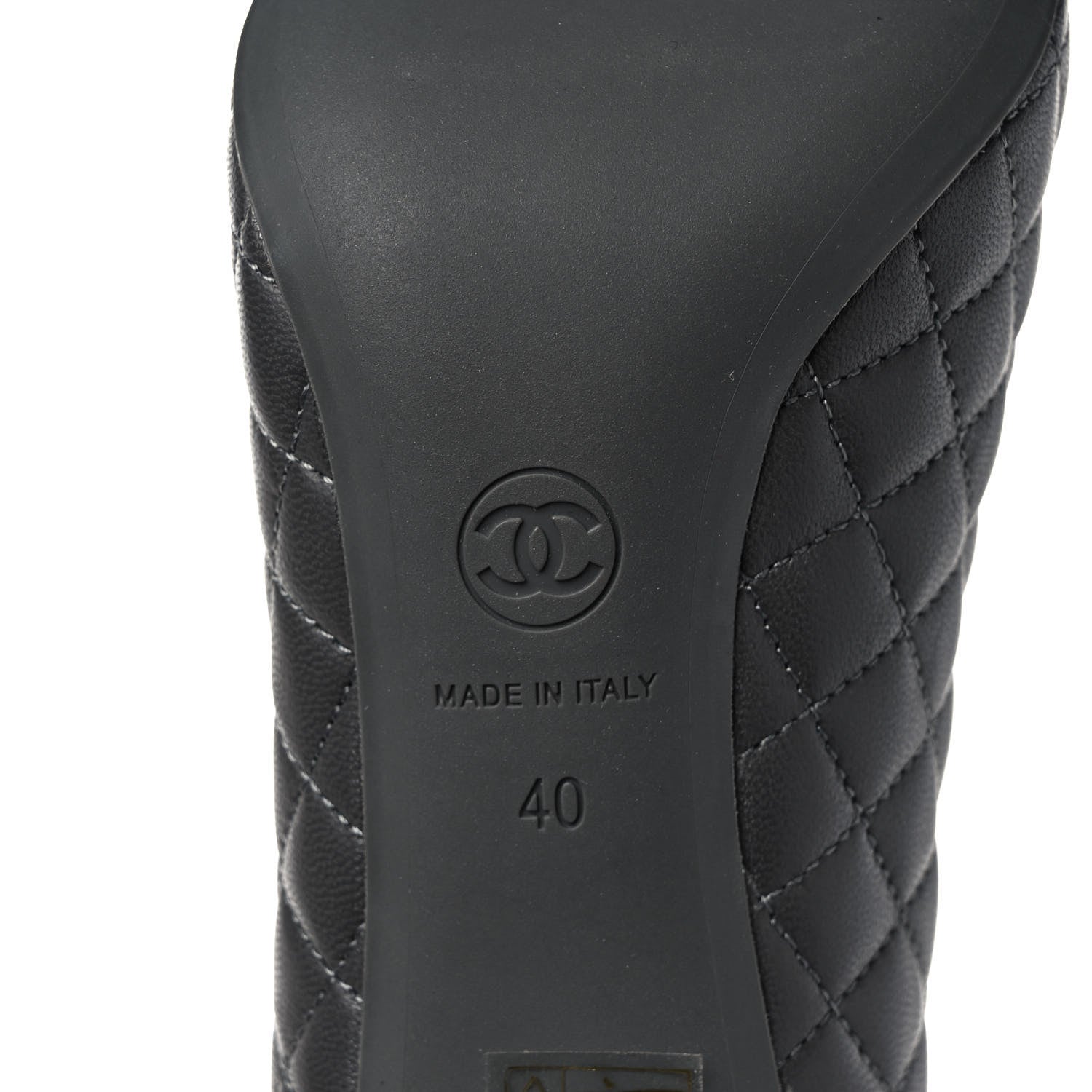 Chanel Lambskin Quilted Camellia Pumps 40 Grey 6 of 7