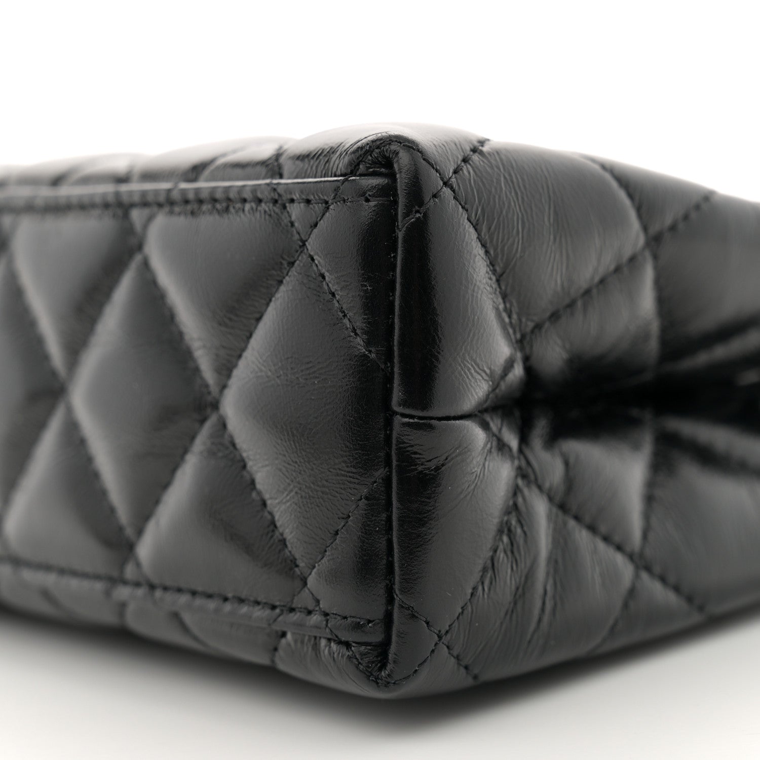 Chanel Shiny Aged Calfskin Quilted Nano Kelly Shopper Black 10 of 11