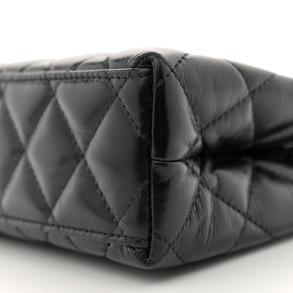 Chanel Shiny Aged Calfskin Quilted Nano Kelly Shopper Black 10 of 11