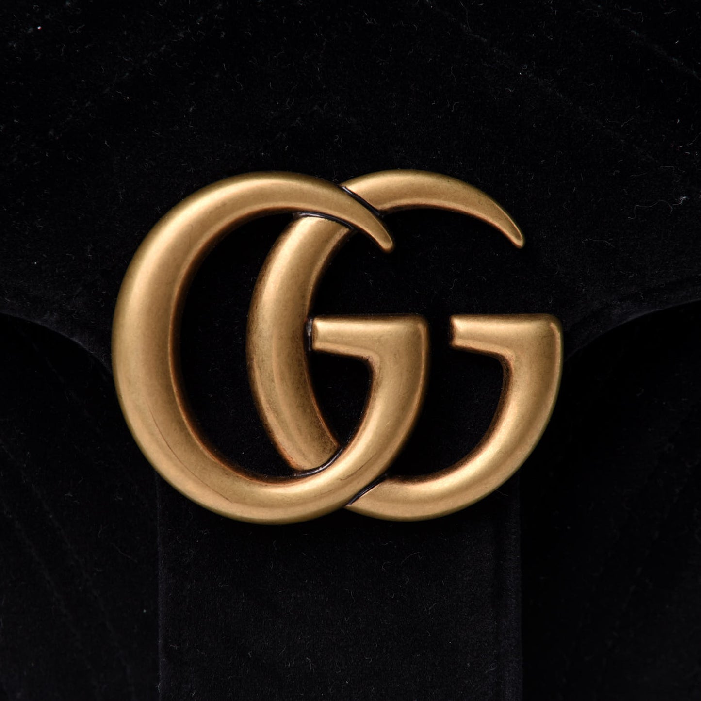 Velvet Matelasse Small GG Marmont Shoulder Bag Black