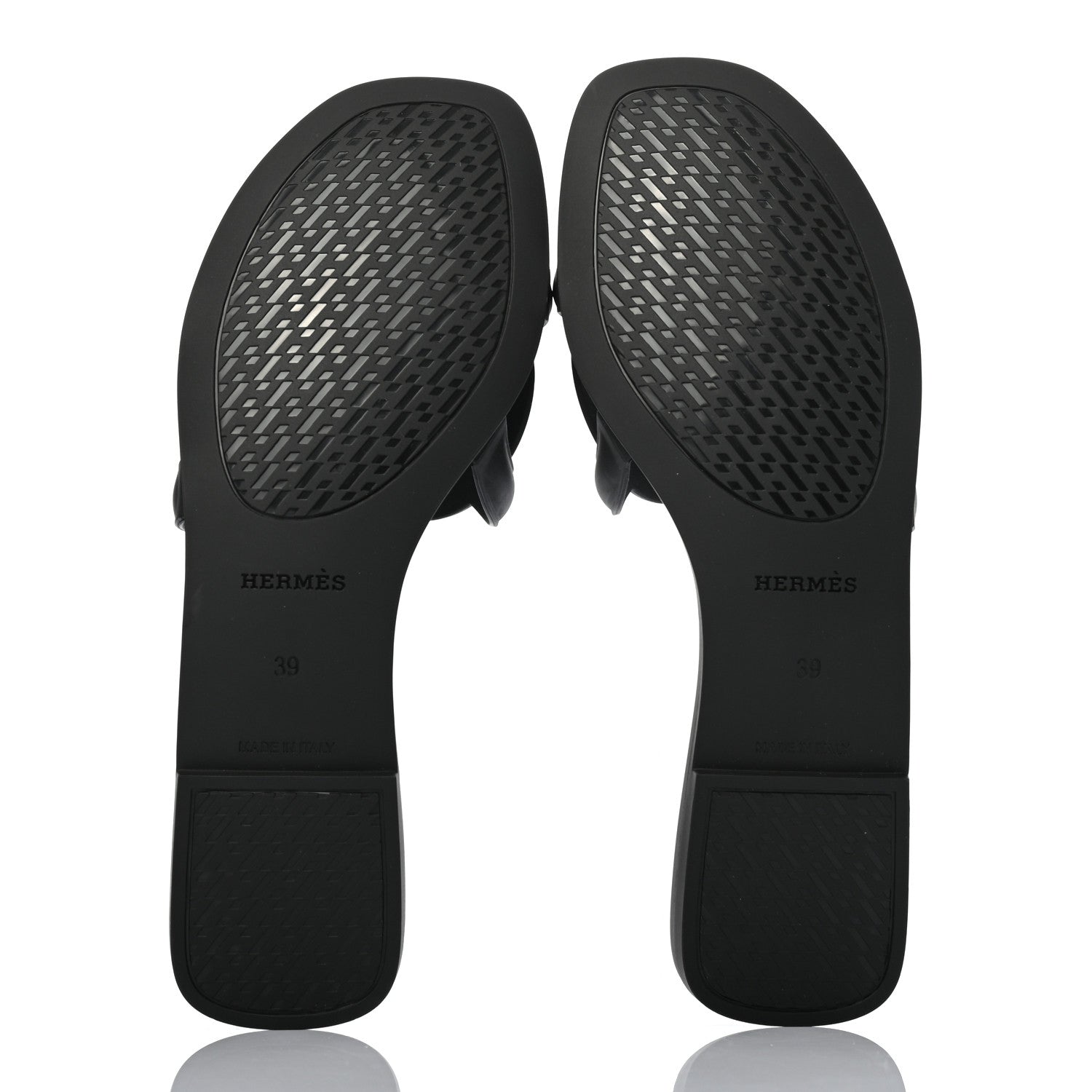 Hermes Rubber Aloha Sandals 39 Black 5 of 7