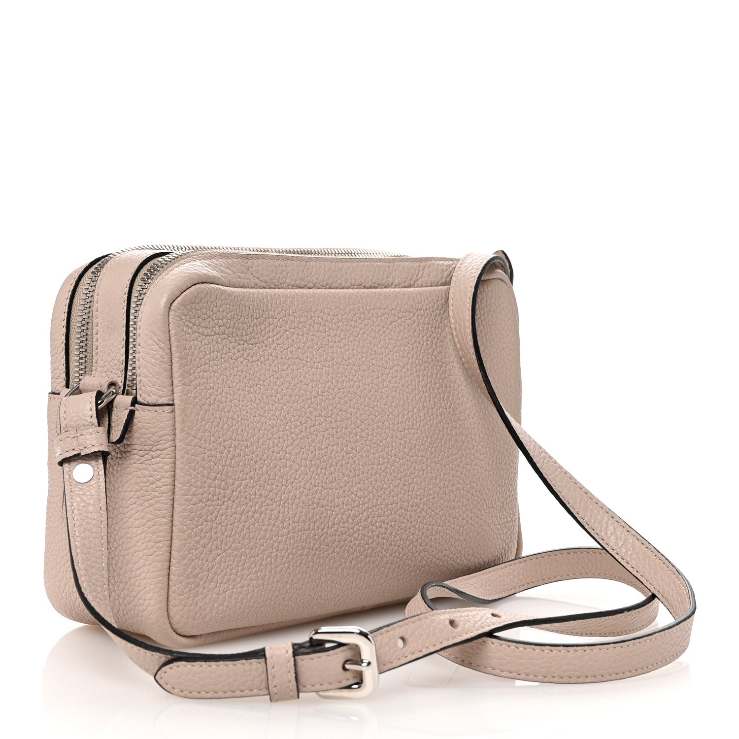 Prada Vitello Daino Soft Medium Double Zip Shoulder Bag Ninfea 3 of 11