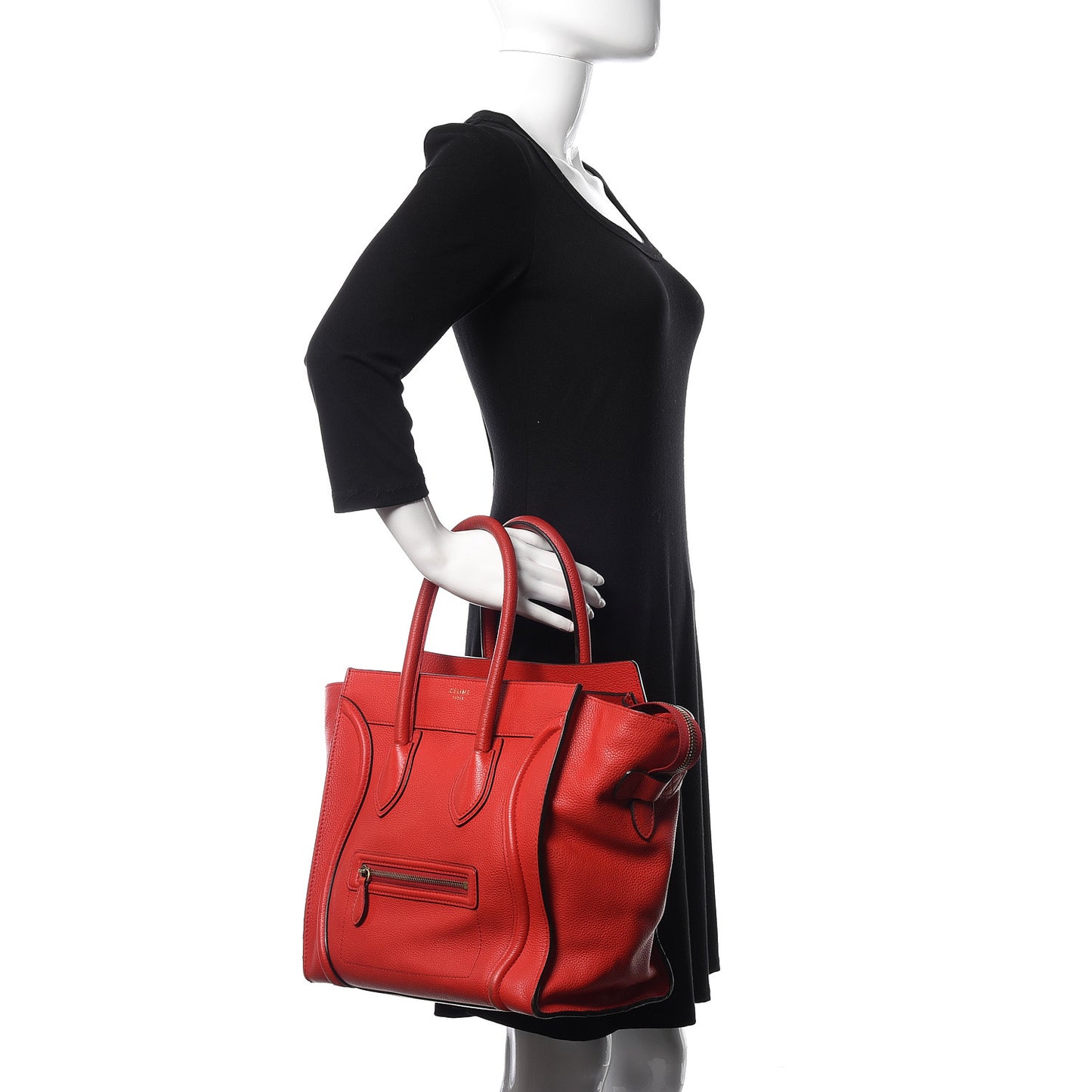 Drummed Calfskin Mini Luggage Red