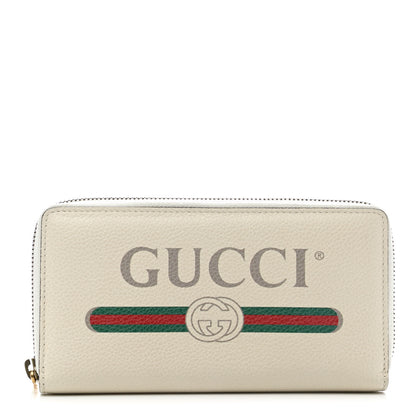 Gucci Calfskin Logo Zip Around Wallet White 1 of 9