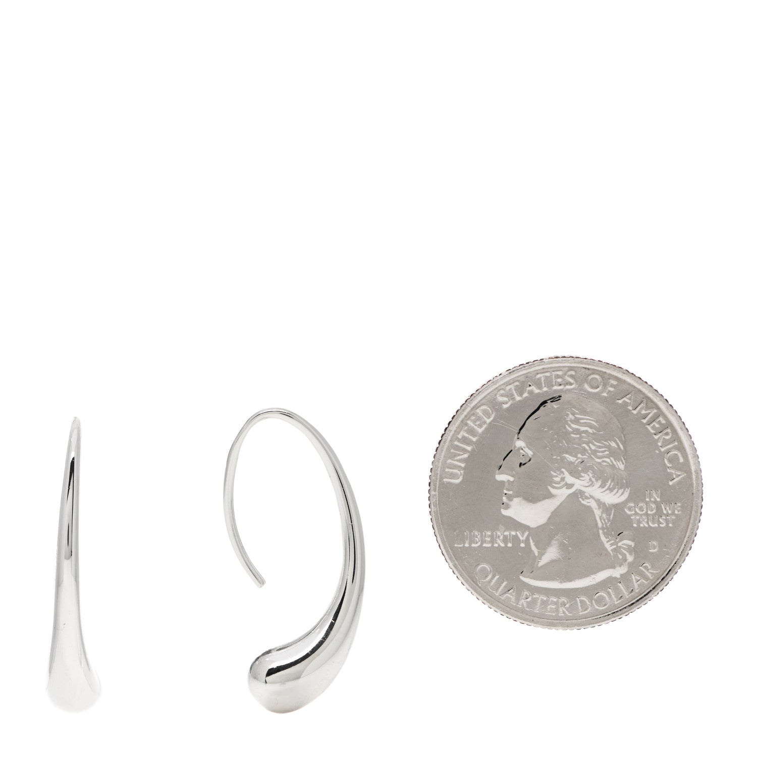 Tiffany Sterling Silver Elsa Peretti Teardrop Hoop Earrings 2 of 4