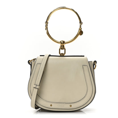 Chloe Calfskin Suede Small Nile Bracelet Bag Off White 1 of 10