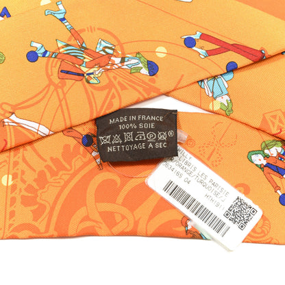 Hermes Silk Ex-Libris Les Parisie Twilly Orange Turquoise 2 of 4