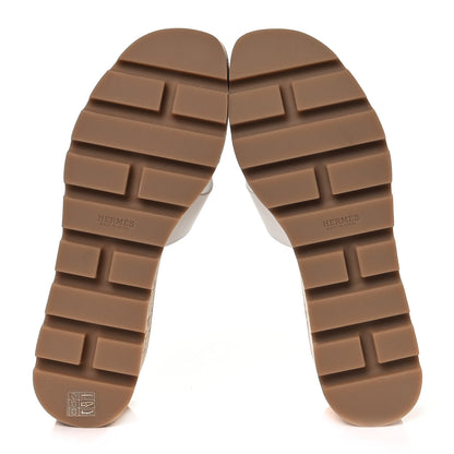 Hermes Calfskin Cork Eze 30 Sandals 38 White 5 of 9