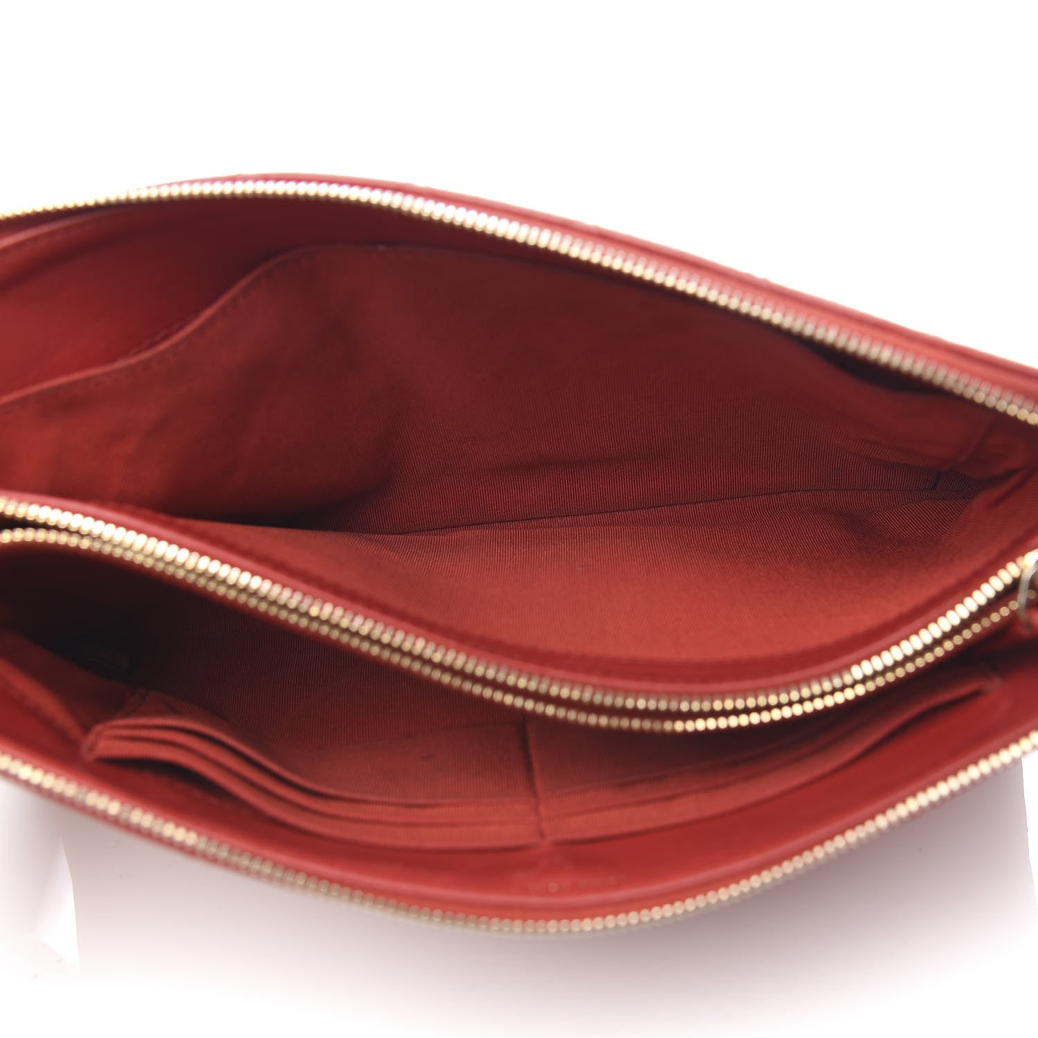 Chanel Lambskin Quilted Small Zipped Pouch Red 4 of 10