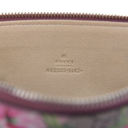 Gucci GG Supreme Monogram Blooms Suede Large Zip Pouch Beige Multicolor Dry Rose 8 of 8