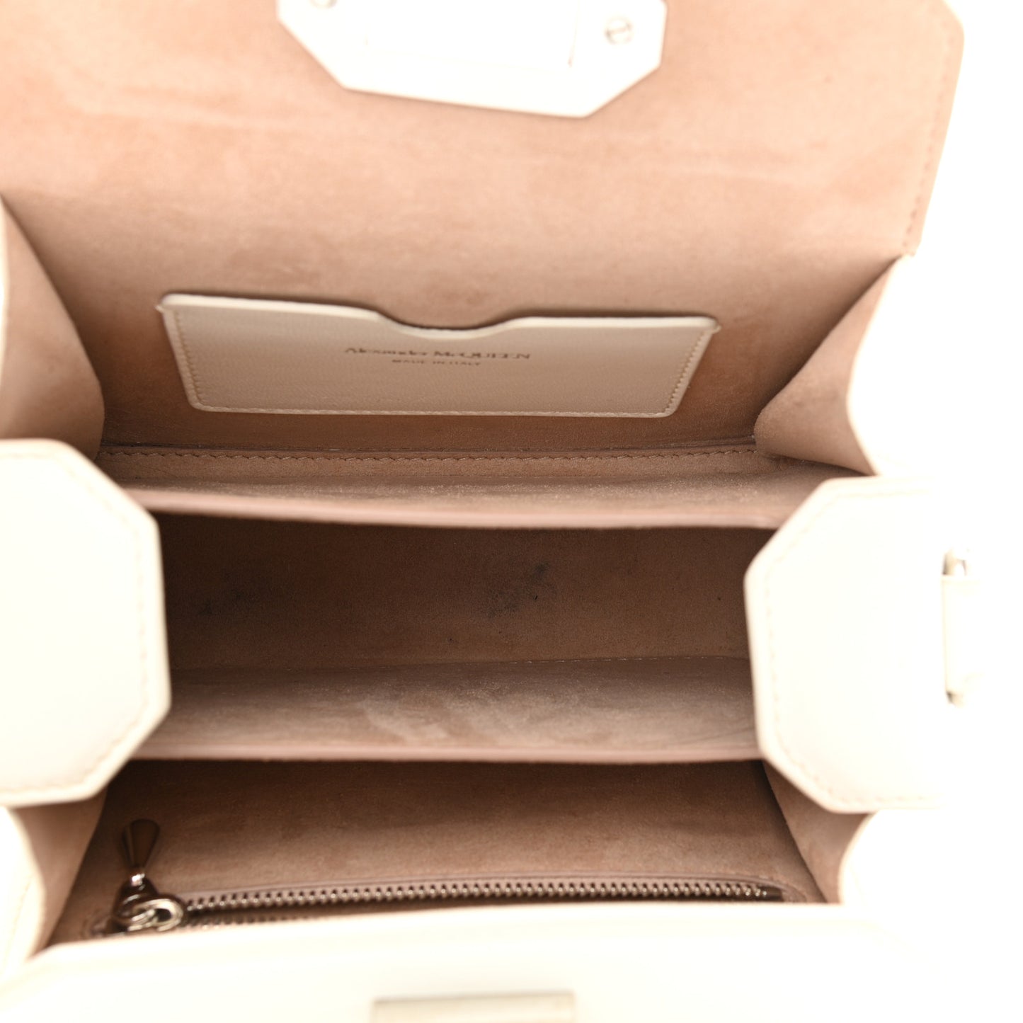 Calfskin Box Shoulder Bag 16 Cream