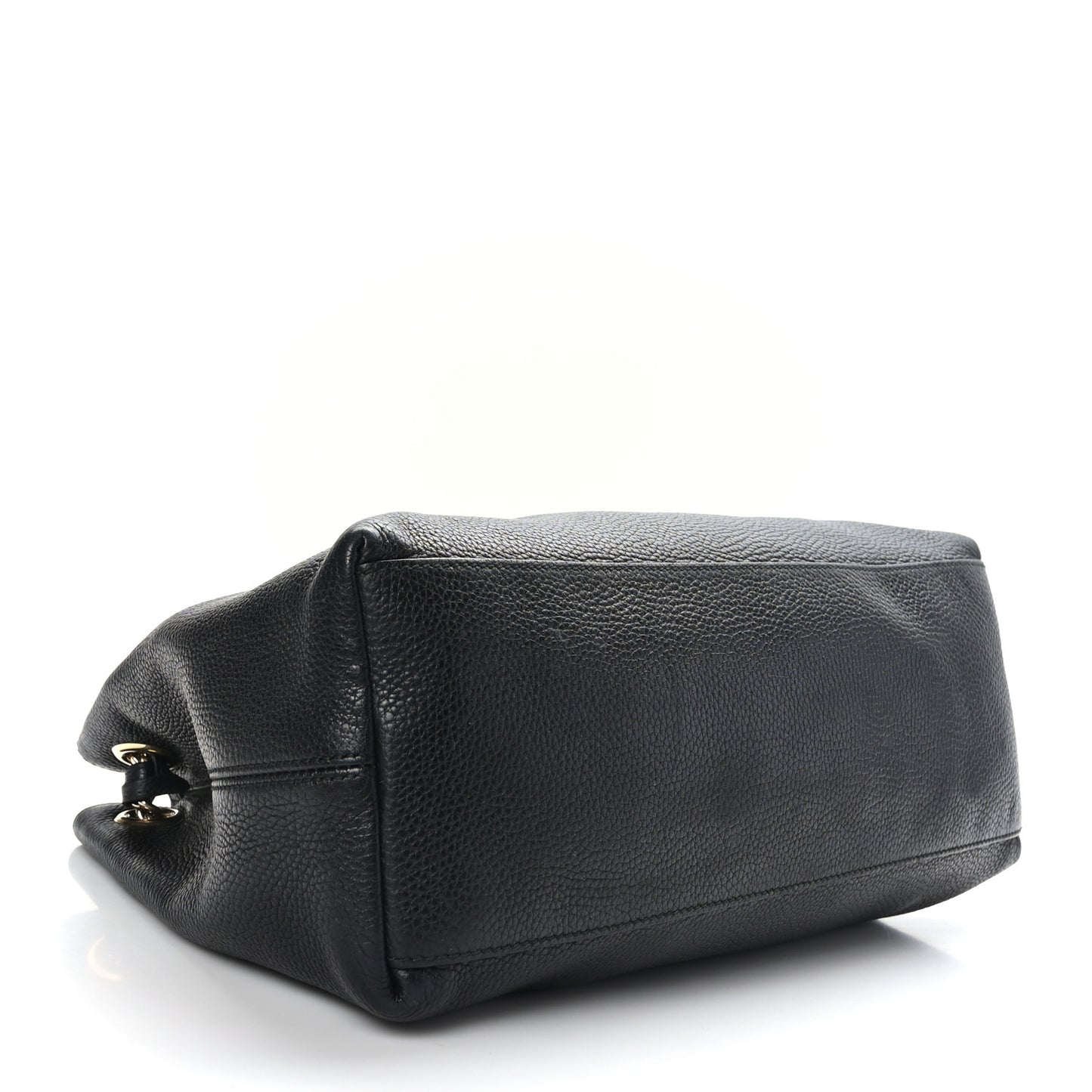 Pebbled Calfskin Medium Soho Chain Shoulder Bag Black