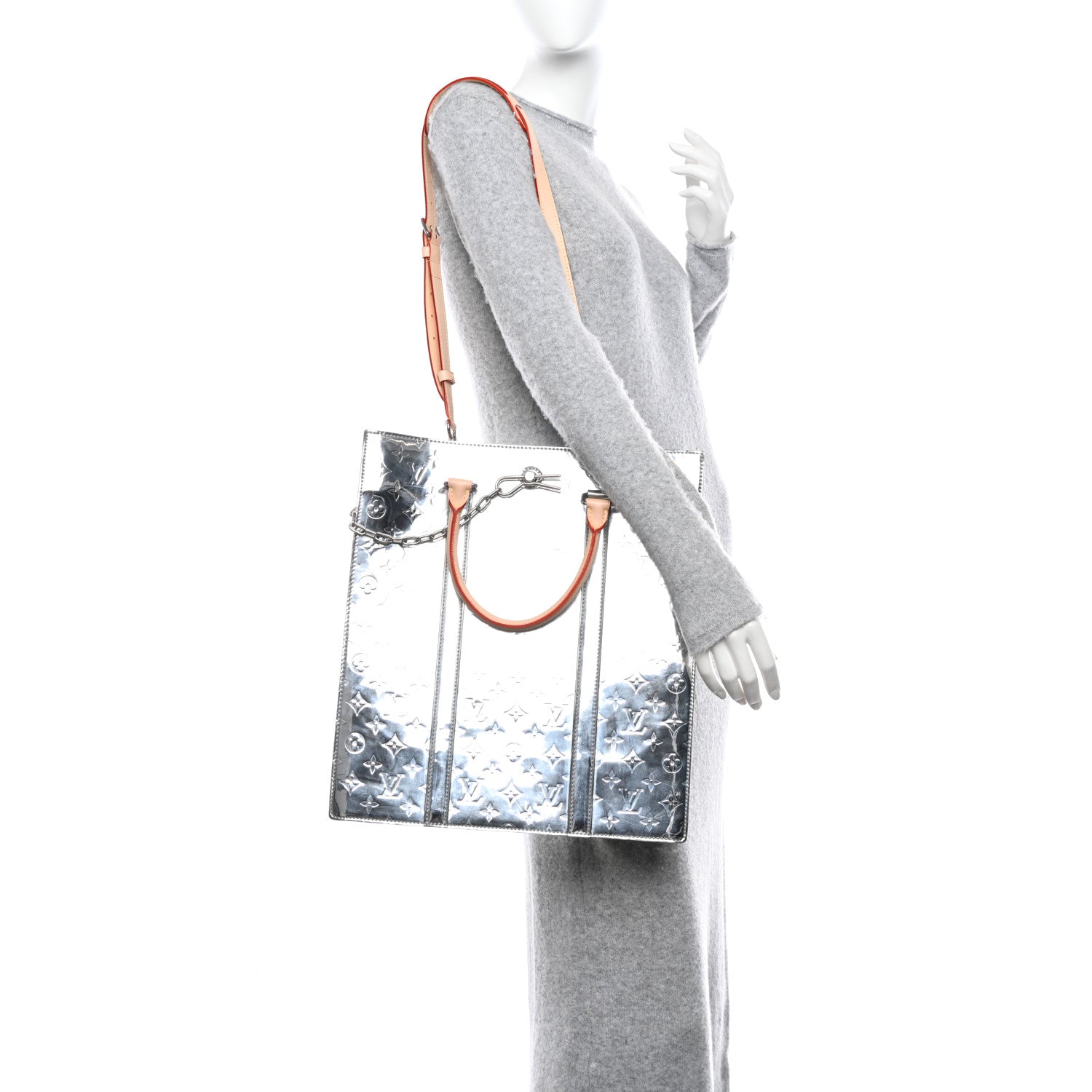 Louis Vuitton Monogram Mirror Sac Plat NM Silver 2 of 9