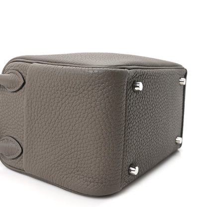 Hermes Taurillon Clemence Mini Lindy 20 Etain 7 of 9