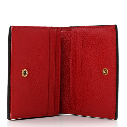 Gucci Pebbled Calfskin Animalier Card Case Red 5 of 8