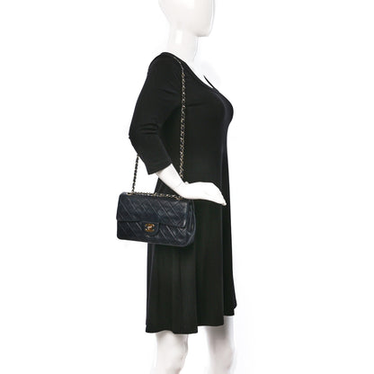 Chanel Lambskin Quilted Small Double Flap Navy 2 of 12