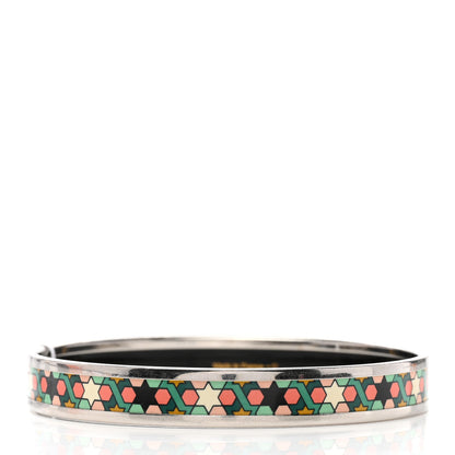 Hermes Enamel Printed Narrow Rose de Compas Bracelet 65 3 of 6