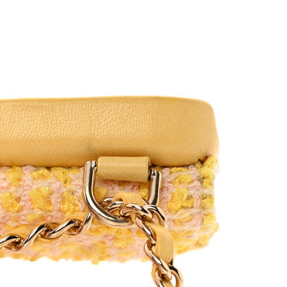 Chanel Tweed Quilted iPhone XII Pro Max Case With Chain Yellow Pink 10 of 11