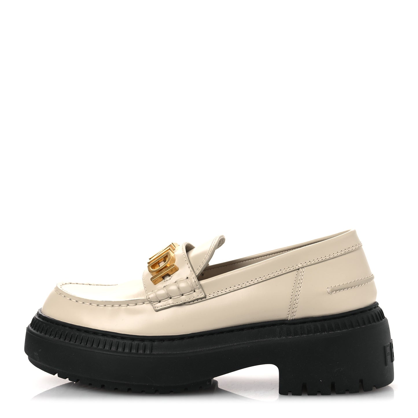 Vitello Abrasivato Fendigraphy 50mm Loafers 37.5 Blanco Babe