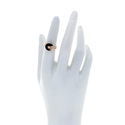 Cartier 18K Pink Gold Diamond Black Onyx Amulette de Cartier Ring 51 5.5 2 of 6