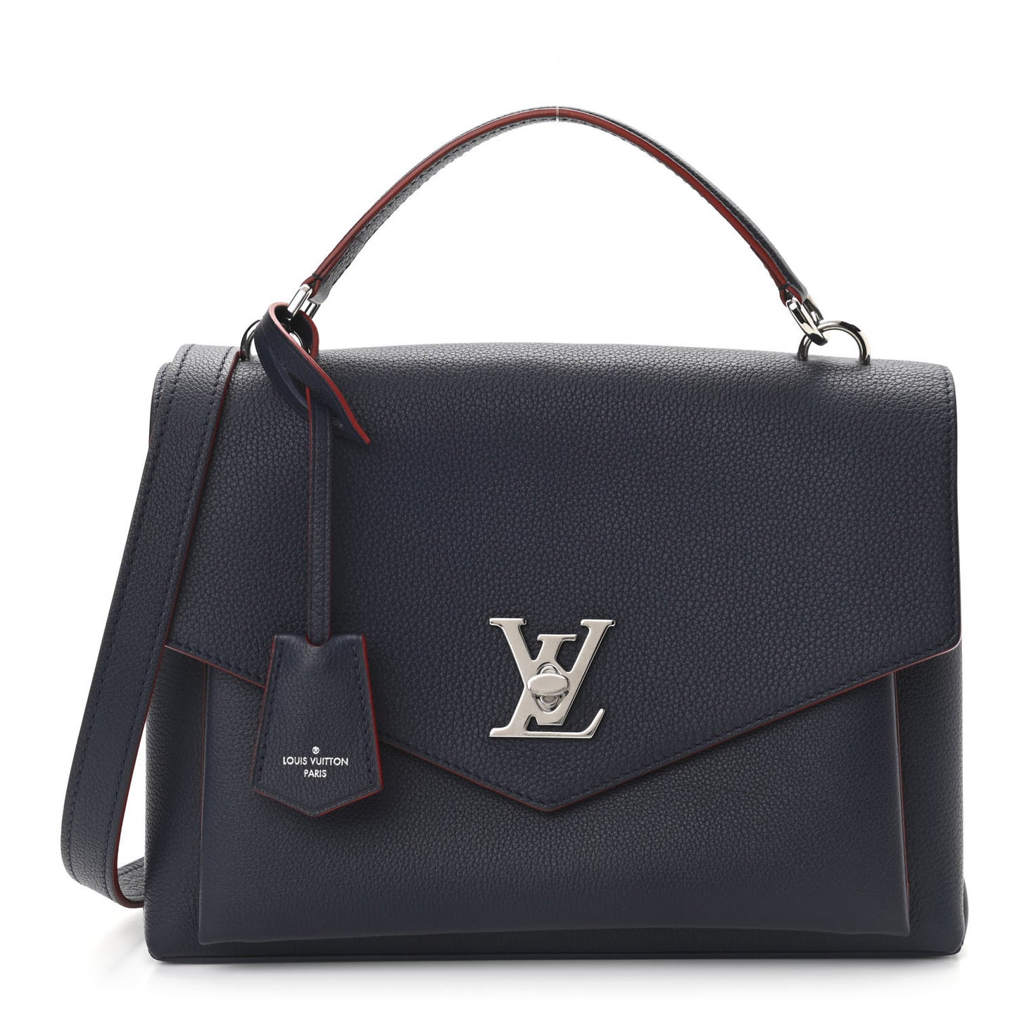 Soft Calfskin My Lockme Top Handle Marine Rouge