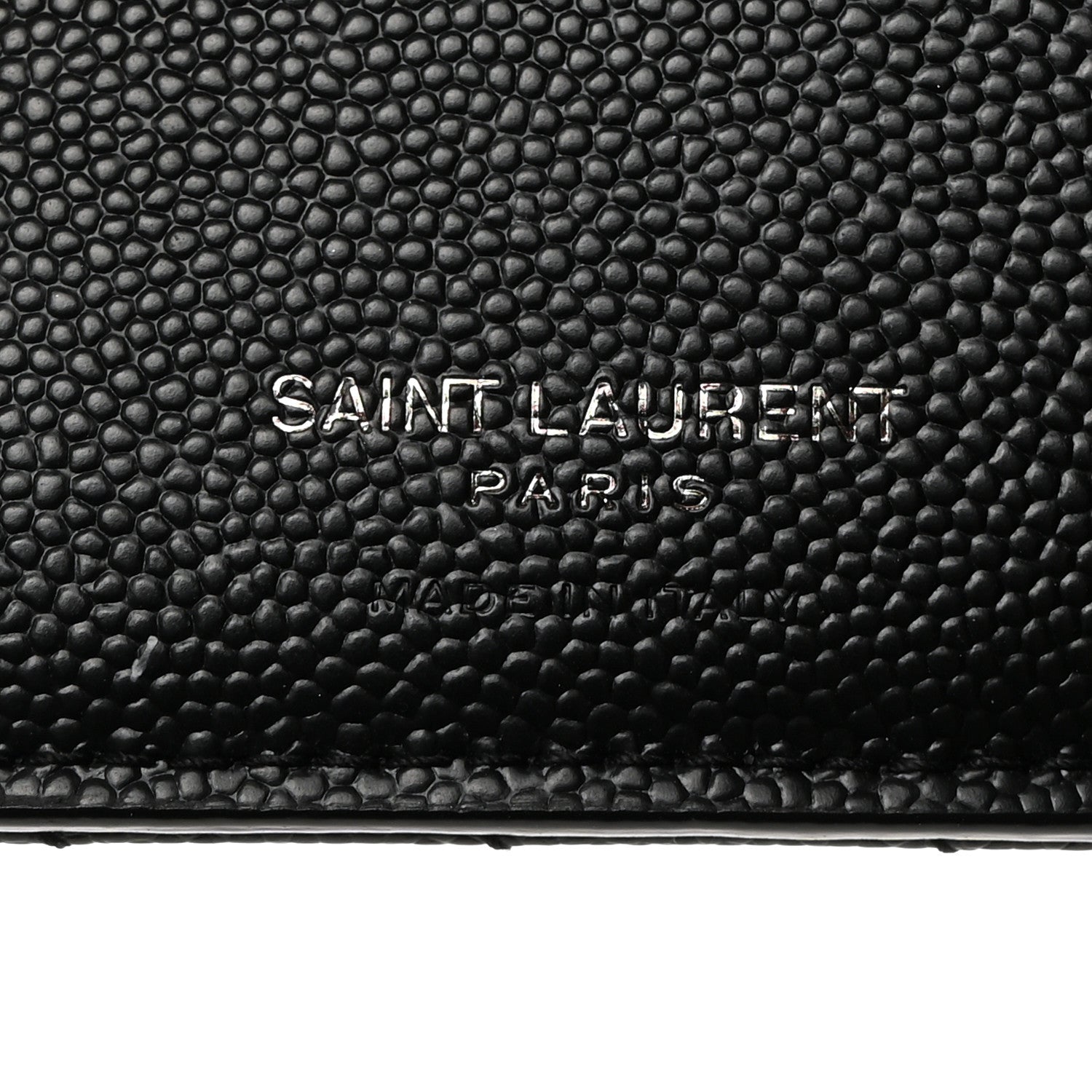 Saint Laurent Grain De Poudre Matelasse Chevron Monogram Zipped Two-Part Wallet Black 6 of 7