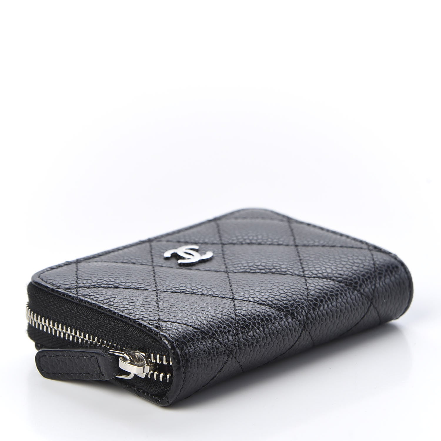 Chanel Caviar Quilted Zip Coin Purse Black 3 of 9