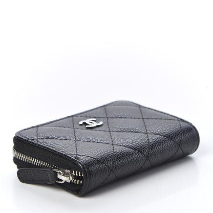Chanel Caviar Quilted Zip Coin Purse Black 3 of 9