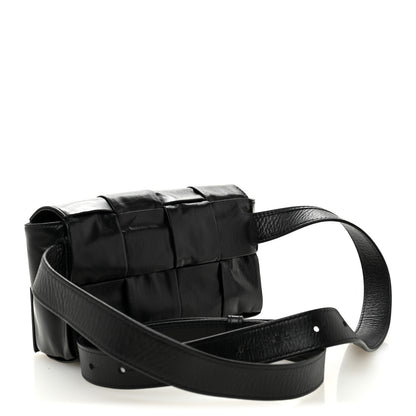 Bottega Veneta Paper Calfskin Intreccio Cassette Belt Bag Black 3 of 11
