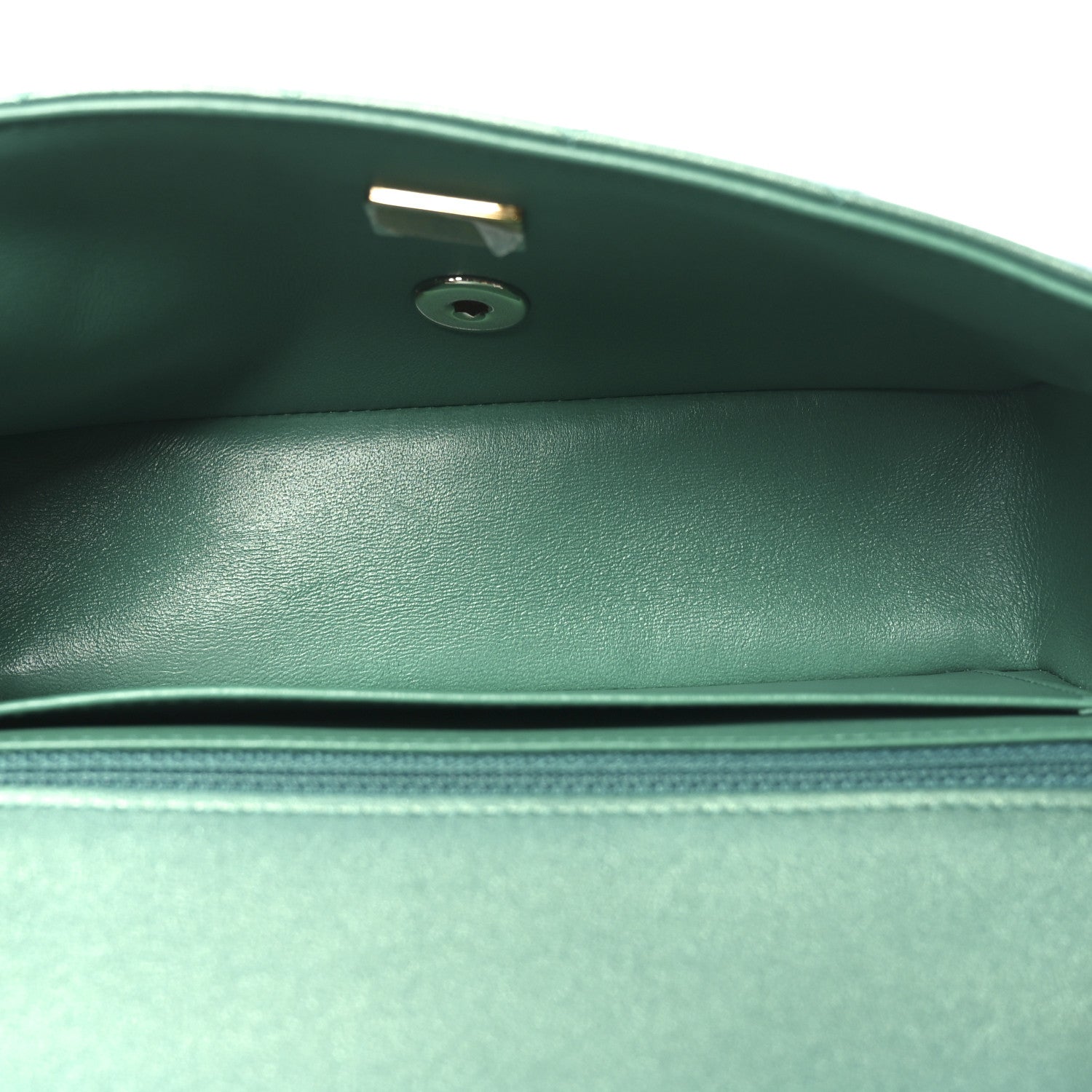 Chanel Iridescent Lambskin Quilted Mini Rectangular Flap Green 5 of 11