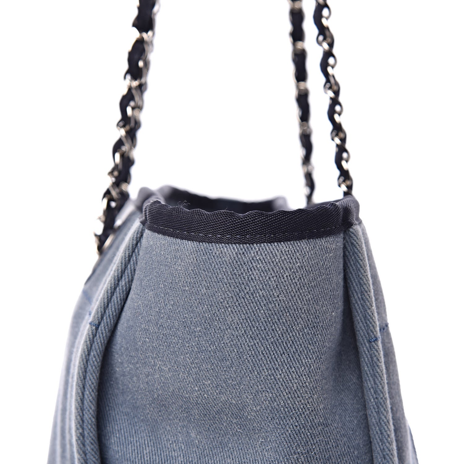 Chanel Canvas Sequin Small Deauville Tote Navy 9 of 14