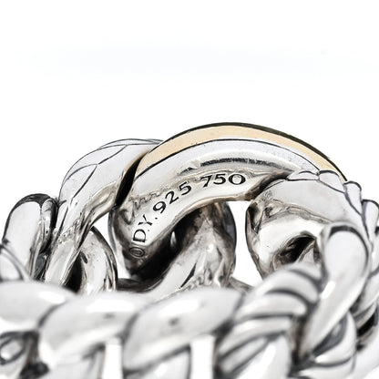 David Yurman Sterling Silver 18K Yellow Gold Belmont Ring 53 6.5 4 of 4