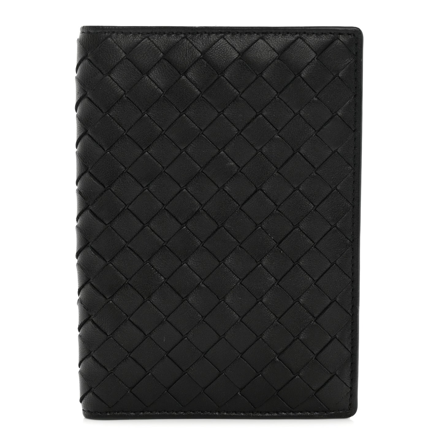 Nappa Intrecciato Passport Case Black