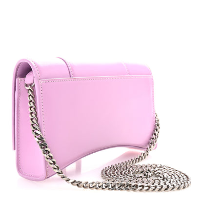 Balenciaga Shiny Box Calfskin Tonal B Hourglass Chain Bag Liliac 3 of 9