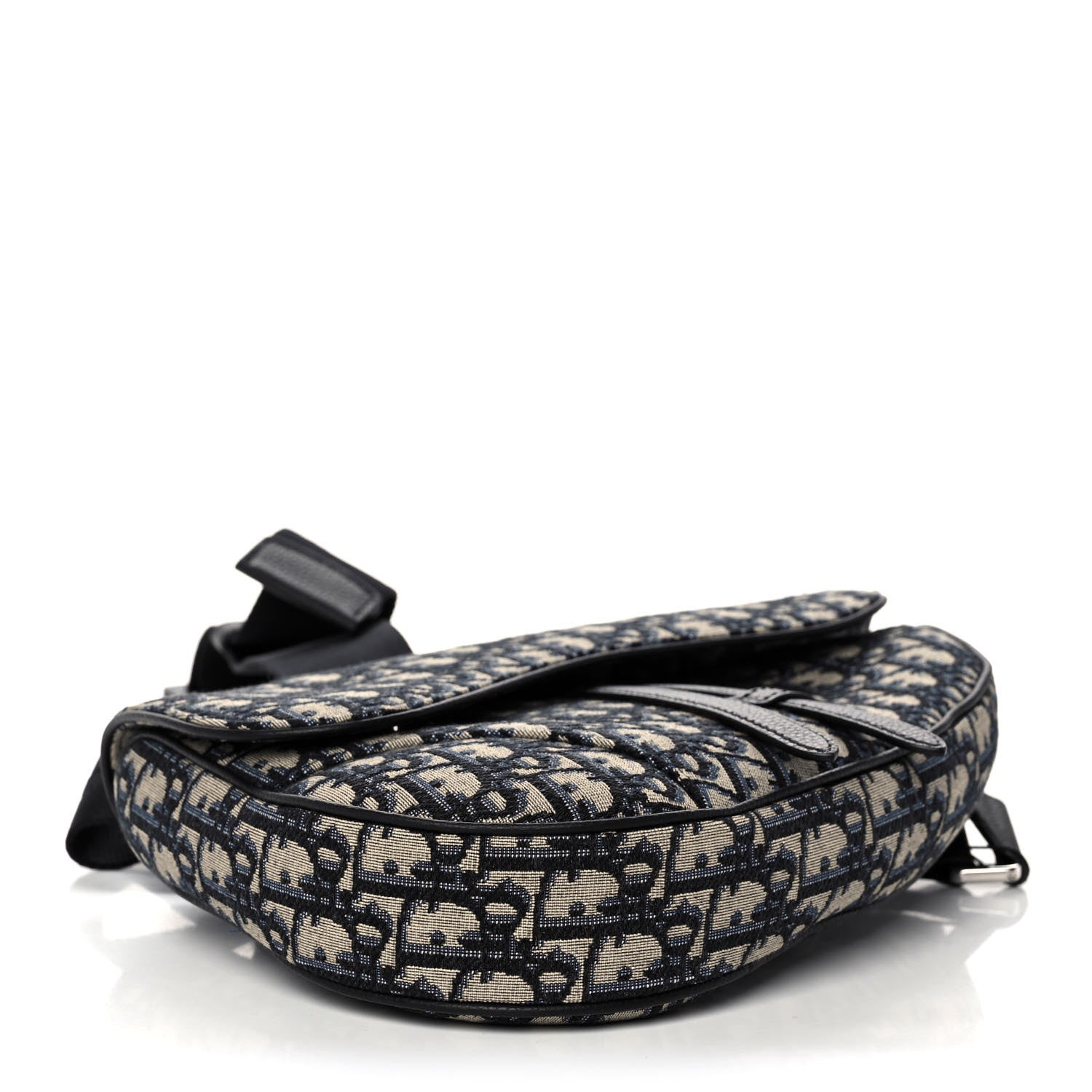 Christian Dior Oblique Mens Saddle Bag Blue 4 of 14