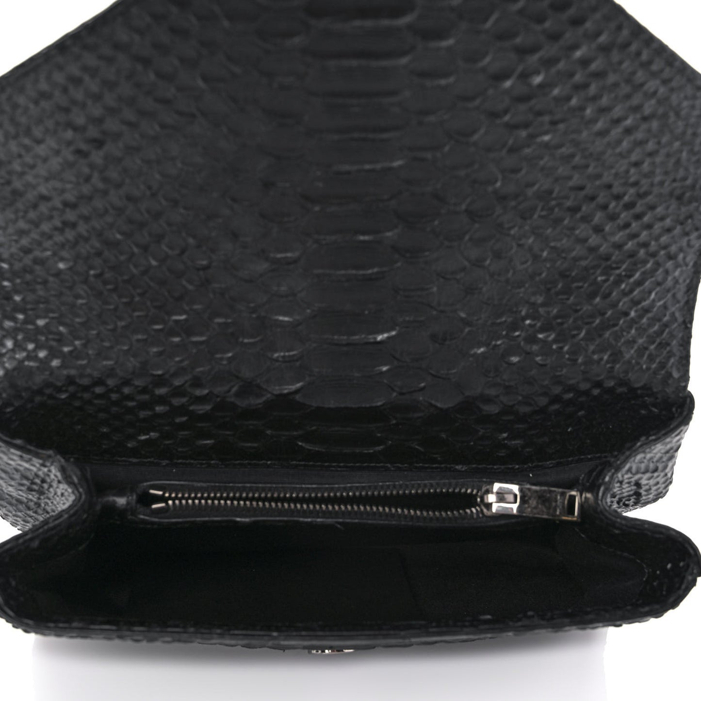 Calfskin Python Embossed Monogram Medium College Bag Black