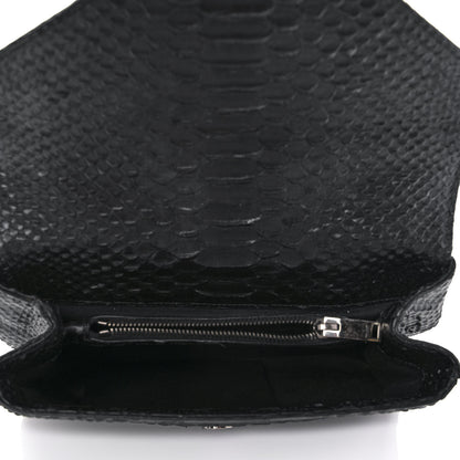 Saint Laurent Calfskin Python Embossed Monogram Medium College Bag Black 5 of 9