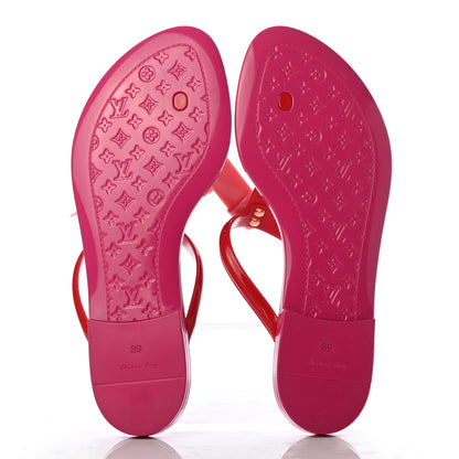 Louis Vuitton Patent Seastar Thong Sandals 39 Pink 5 of 8