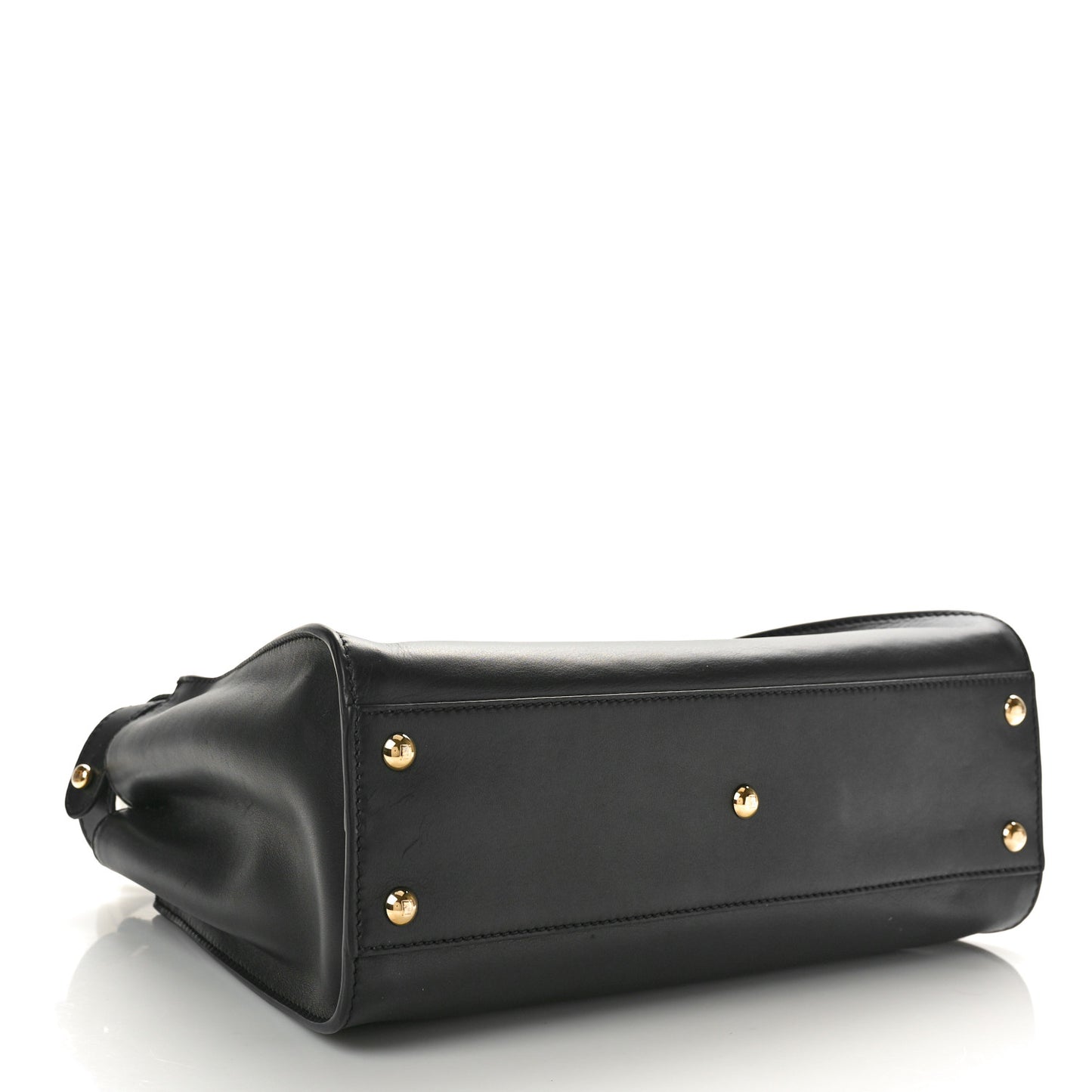 Vitello Century Velvet F is Fendi FF Medium Peekaboo Iconic Satchel Black White