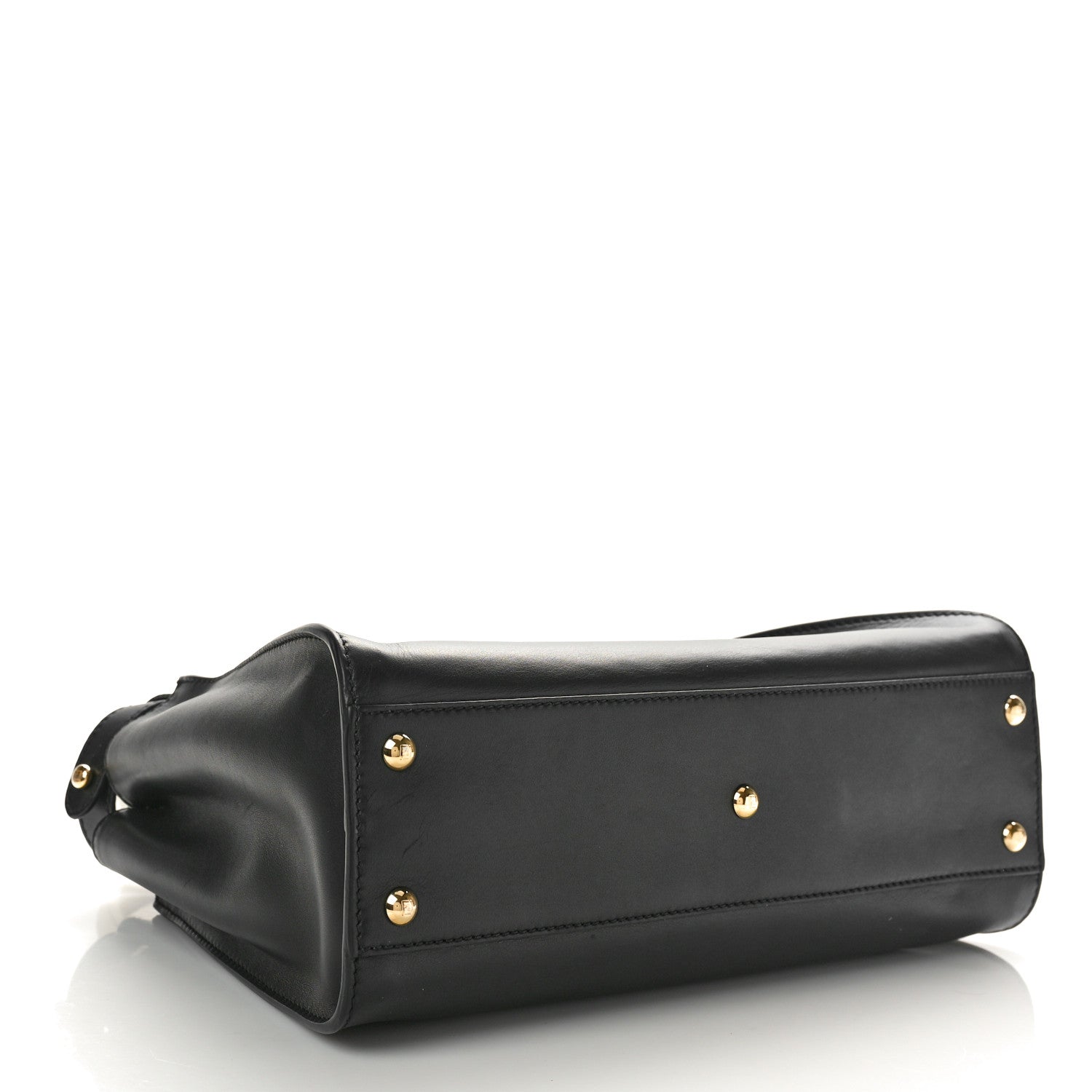 Fendi Vitello Century Velvet F is Fendi FF Medium Peekaboo Iconic Satchel Black White 4 of 12