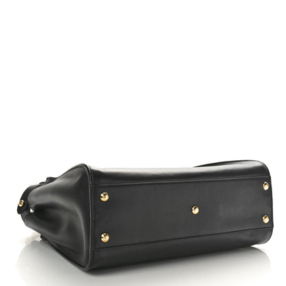 Fendi Vitello Century Velvet F is Fendi FF Medium Peekaboo Iconic Satchel Black White 4 of 12