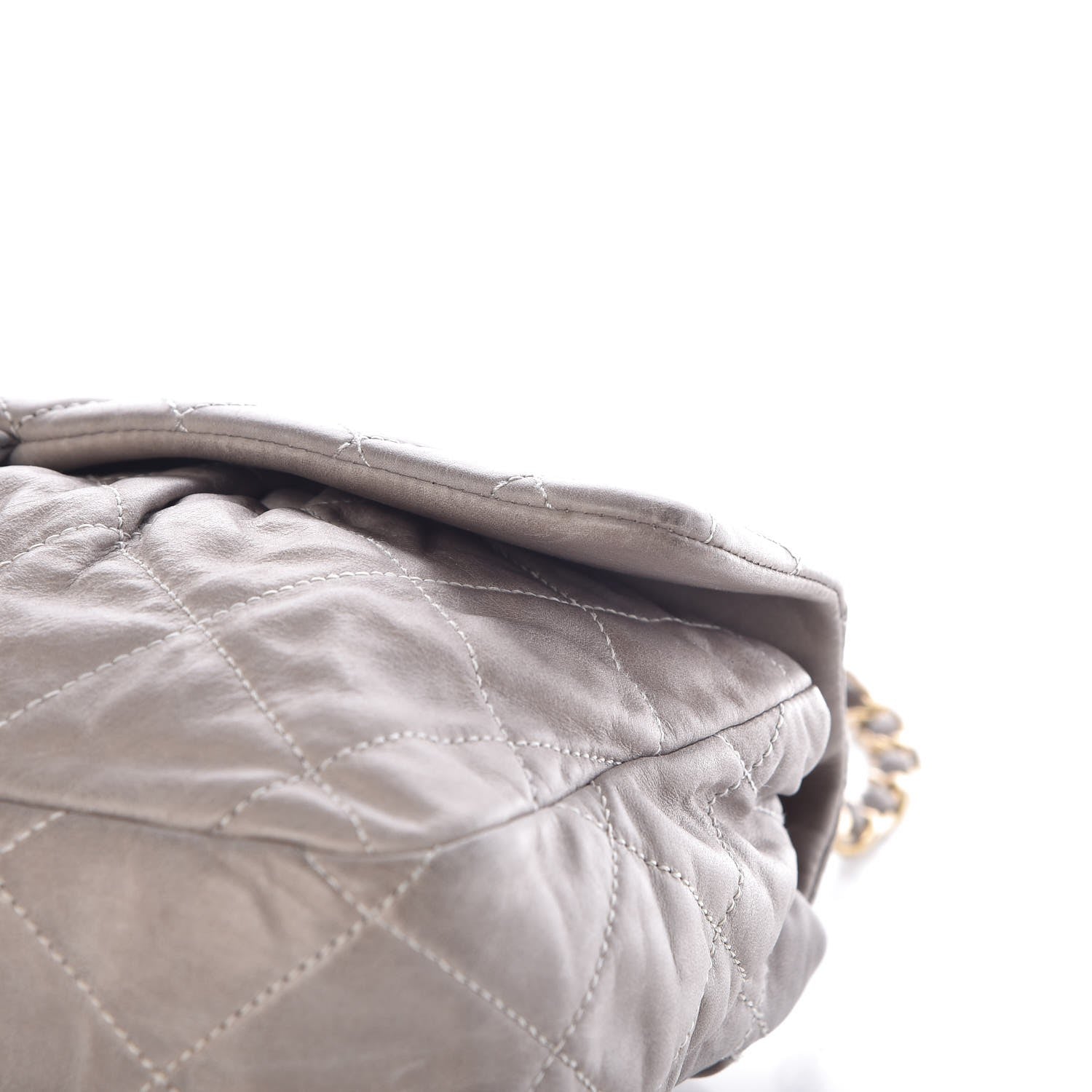 Chanel Iridescent Calfskin Large Chic Quilt Flap Grey 15 of 16